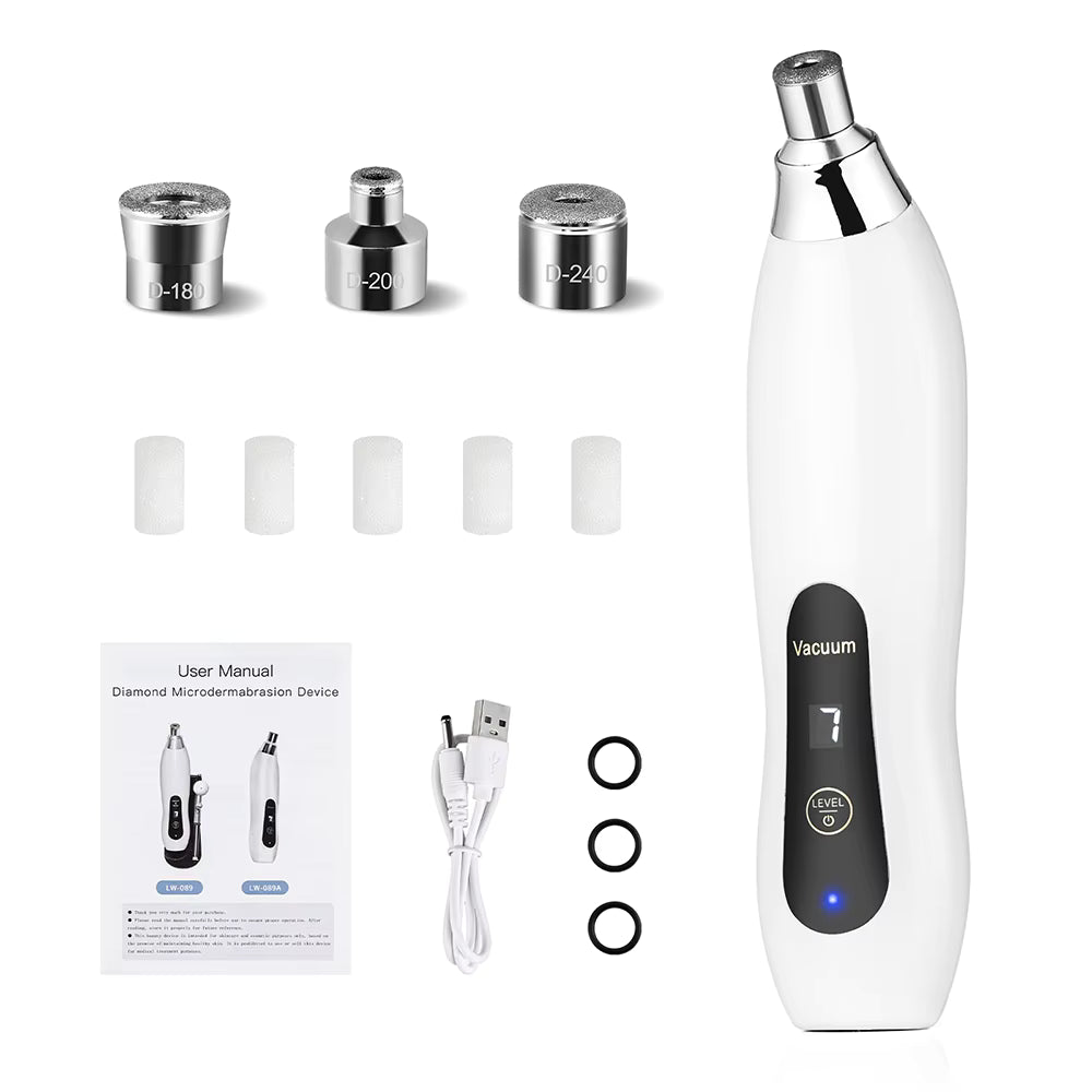3-Tip Portable Diamond Microdermabrasion & Vacuum Blackhead Remover