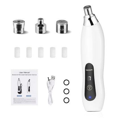 3-Tip Portable Diamond Microdermabrasion & Vacuum Blackhead Remover