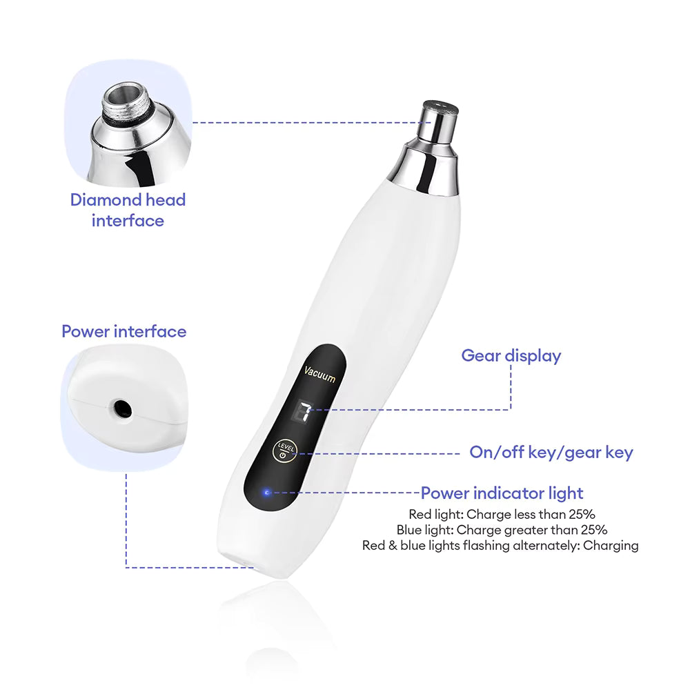 3-Tip Portable Diamond Microdermabrasion & Vacuum Blackhead Remover