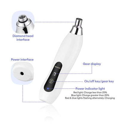 3-Tip Portable Diamond Microdermabrasion & Vacuum Blackhead Remover
