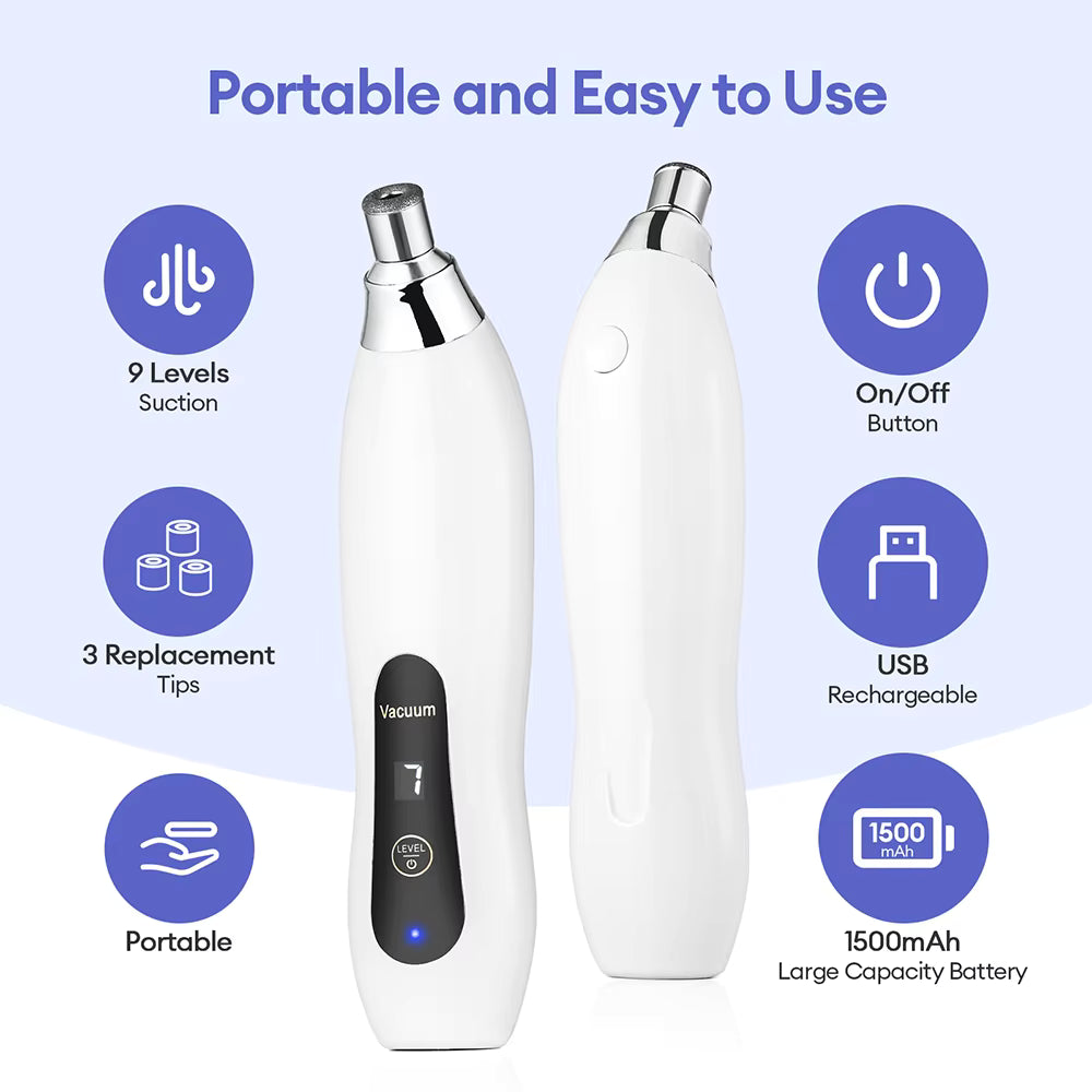 3-Tip Portable Diamond Microdermabrasion & Vacuum Blackhead Remover